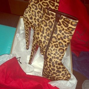 Leopard pony hair booties Louboutins